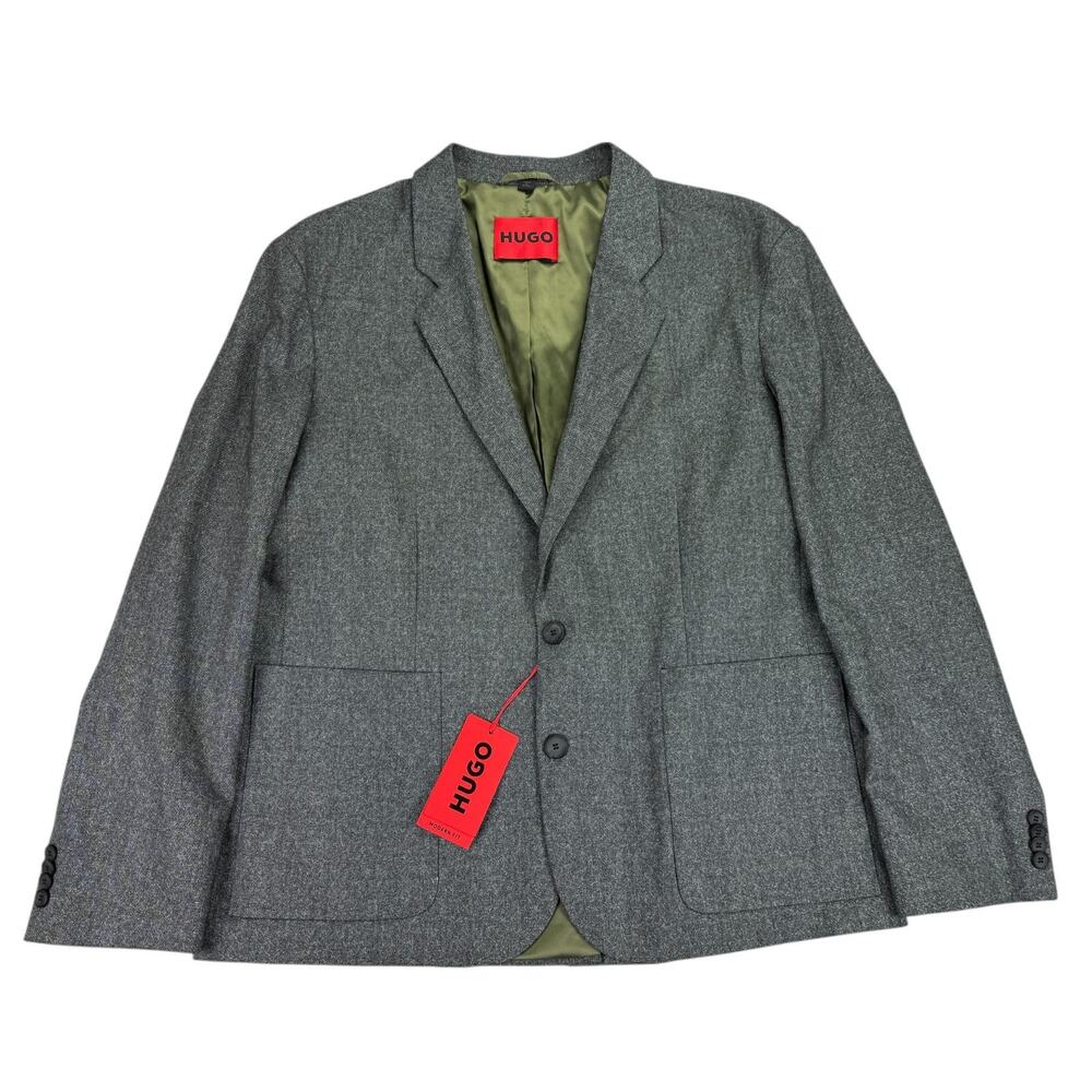 Hugo Boss Mens Modern Fit Wool Blend Suit Jacket Gray 42R